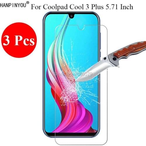 3 Pcs/Lot New 9H 2.5D Tempered Glass Screen Protector For Coolpad Cool 3 Cool3 Plus 3Plus 5.71" Protective Film + Clean Tools