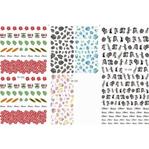 3 PACK/ LOT WATER TRANSFER DECAL NAIL ART NAIL STICKER PALM TREE LEAF DANCER FLOWER YE336-338