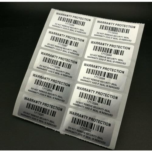"VOID"if removed sticker Tamper Proof Warranty Void Sticker Serial Number 500PCS