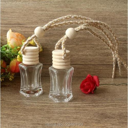 6ML 40pcs/lot Empty DIY Car Hang Perfume Container,Charming Glass Hang Pendant Decorations,Creative Essential Oil Packing Bottle