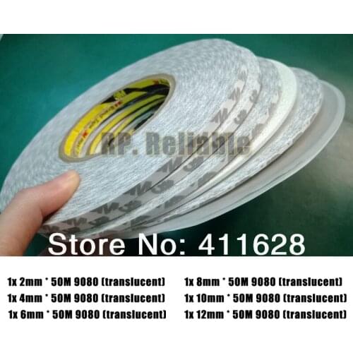 6x 2mm/4mm/6mm/8mm/10mm/12mm 3M9080 Double Sided Adhesive Tape for Mobilephone, Tablet, Electronics LCD, Panel, Screen Glass