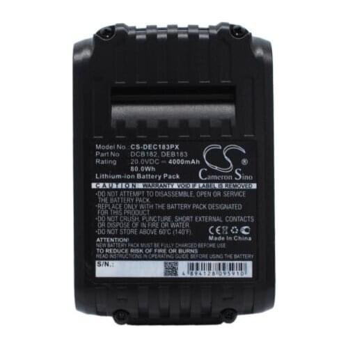 Cameron Sino 4000mAh battery for DEWALT DCD740 DCD740B DCD780DCS391L1 DCS393 DCG412L2 DCS331B DCB182 DCB183