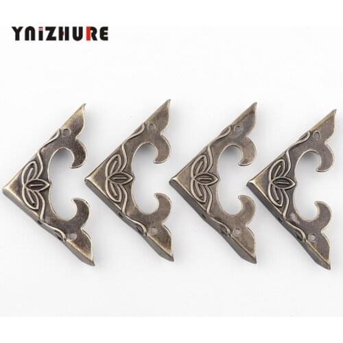 4pcs/set Antique Bronze Corner Protector Metal Storage Protection Jewelry Wine Gift wood Box Wine Packaging Retro Style Corner