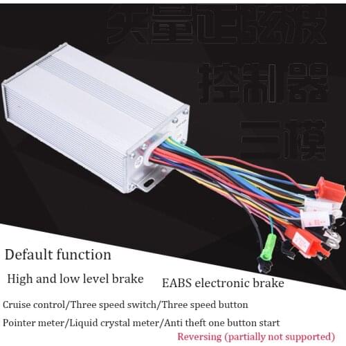 Three Mode Sine Wave Electric Vehicle Brushless Controller 36V 48V 60V 72V Series Intelligent Vector Universal Controller