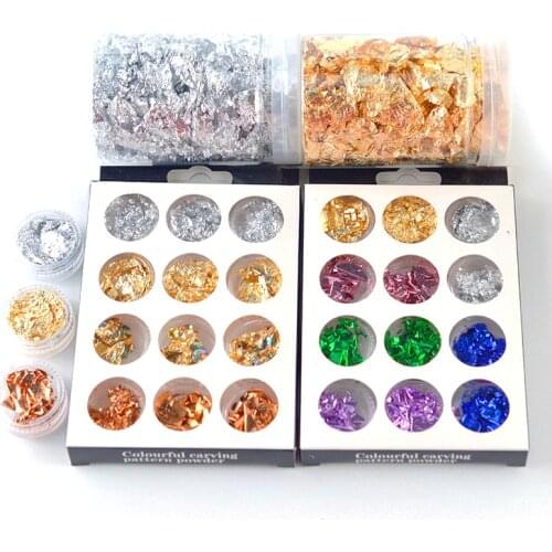 Bling Gold Silver Foil Paper Filling For DIY UV Epoxy Resin Craft Nail Art Jewelry Making Accessories