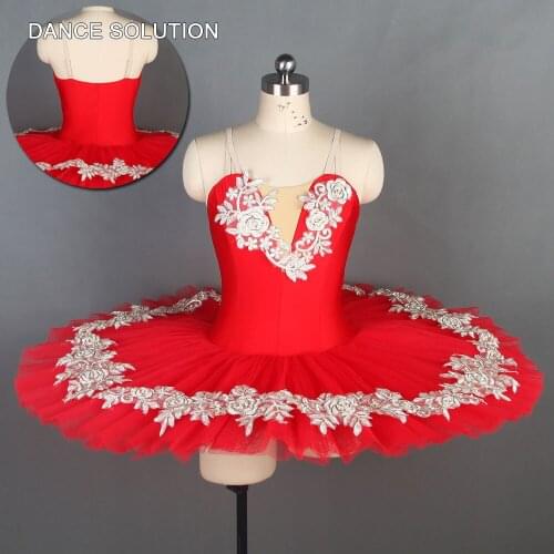 BLL109 Red Spandex Camisole Pre-professional Leotard Tutu Children & Adult Stage Dance Costumes Ballerina Solo Pancake Dress