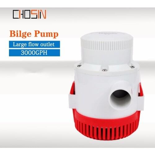 3000GPH Large Flow Dc 12v 24v Bilge Pump Electric Water Pump For Boats Accessories Marin,submersible Boat Water Pump 12 24 Volt