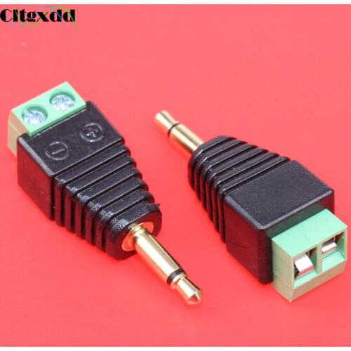 Cltgxdd Video AV Balun 3.5mm 2pole Mono male to AV Screw Terminal Mono jack 3.5 mm male 2 pin Terminal Block Plug connector