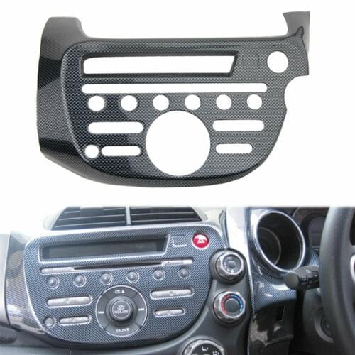 For Honda FIT 2008-2013 1pcs Carbon Fiber Center Console CD Panel Cover Trim RHD