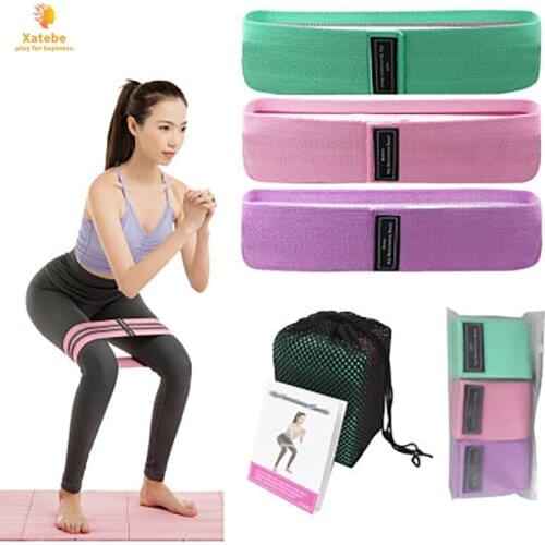Resistance Bands 3-Piece Set Booty Band Hip Circle Loop Expander Yoga Workout Elastic Bands for Fitness Squat Bands Exercise Gym