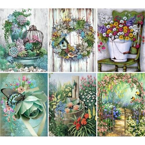 Evershine Full Square Round Diamond Painting Flower Cross Stitch Kit Diamond Embroidery Sale Needlework Rhinestones Art
