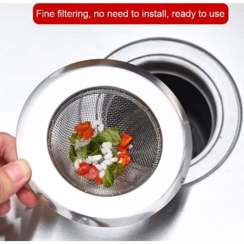 Household Sink Strainer Filter Stainless Steel Sewer Sink Filter for Kitchen Bathroom @LS