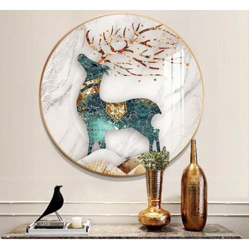 Dia12.4Inch Gold Round Wall Photo Frame Aluminum Alloy Black Pictures Frame for Living Room Creative Home Wall Decoration