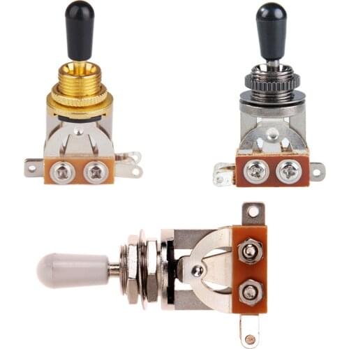 Guitar Metal Closed 3-way Pickup Selector Tone Switch Toggle with Copper Knob for LP Electric Guitar Parts Black/Cream/white Tip