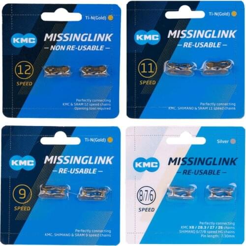 KMC 2 Pairs Master Link Connector Bicycle Chain MissingLink for 8 9 10 11 12 Speed Road MTB mainframe Drivetrain Systems Chain
