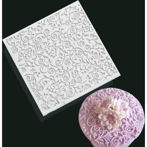 KUXSE Flower Vine Silicone Mold Fondant Molds Lace Mat DIY Border Cake Decorating Tools Chocolate Gumpaste Molds Cupcake Baking