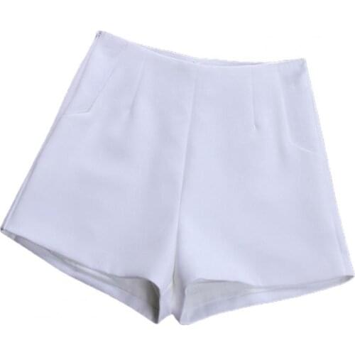 Summer Casual Women Straight Shorts High Waist Pockets Solid Color Suit Shorts Short Pants for Office Fashion Shorts