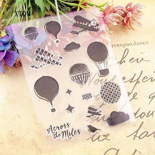 Hot sale Meow hot air balloo Transparent Clear Stamps / Silicone Seals Roller Stamp for DIY scrapbooking photo album/Card Making