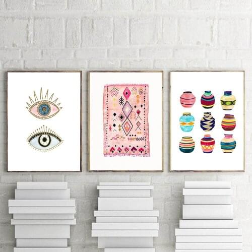 Minimalist Abstract Bohemian Style Canvas Painting Wall Art Nordic Posters and Prints Wall Pictures for Living Room Decoration