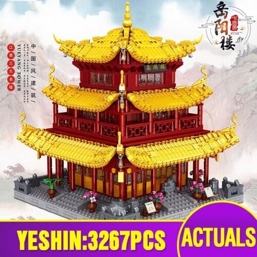 0932 Chinese Architecture Model Toys The Yue Yang Tower Set Building Blocks Assembly Kits Model Bricks Kids Christmas Toys Gifts
