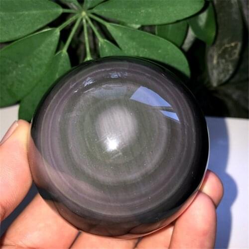 45-60mm Natural Rainbow Obsidian Crystal Sphere Ball Mineral Rock Chakra Heal Gemstone