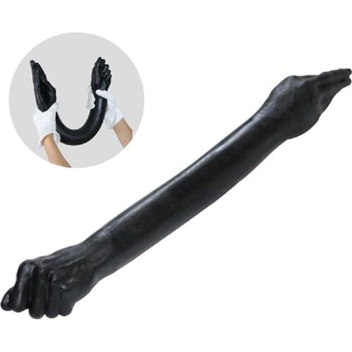 New Design 65cm Long Black Arm Fisting Fist Dildo Huge Double Ended Dildos Vaginal Anal Plug Sex Toys for Woman Masturbation