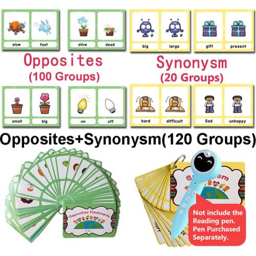 20 Groups/set In English for Kids Synonyms Educational Words Learning Flashards Games Montessori Educational Children Cards