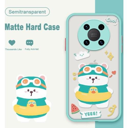 ASINA Transparent Matte Case For Huawei Mate 20 30 40 Pro Lite Cute Cartoon Cover Bumper For Honor 10 20 30 Pro 8X 9X Space