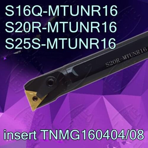 S16Q-MTUNR16 S20R-MTUNR16 S25S-MTUNR16 insert TNMG160404/08 CNC Inner hole turning tool bar Free shipping