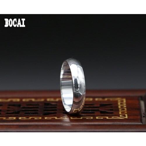 S990 f silver jewelry, simple, glossy, sterling silver ring for men and women