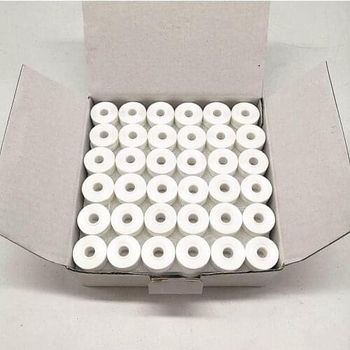 Hot Sale 144pcs/box bobbin thread Size L White/ Black 75D/2 Sideless 100% polyester prewound bobbins