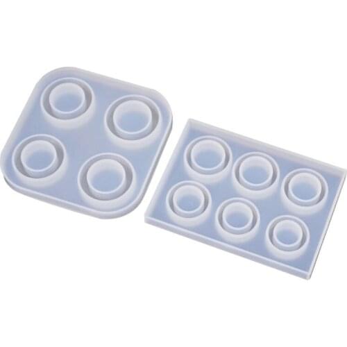 2021 New 4/6 Grid DIY Handmade Rings Shape Silicone Epoxy Mold UV Resin Moulds Pendant Tools Jewelry Making 2020 trend
