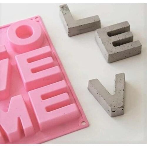 Uppercase English Alphabet Silicone Mold Concrete Letters Molds “LOVE ME” Cement Molds