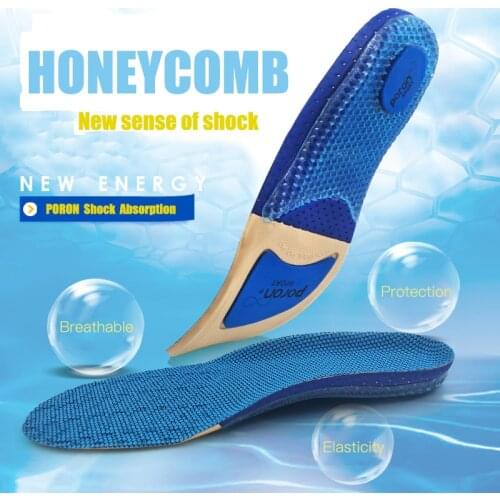 Unisex Silicone Sport Insoles Superior Shock Absorption Orthotic Arch Support Walking Running HikingAthletic Gel Shoe Insoles