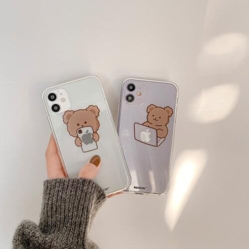 New Cartoon Fun Pattern TPU Silicone Case Cover For iPhone 12 Mini 11 Pro Max 7 8 Plus SE 12 XS Max XR Transparent Glossy Shell