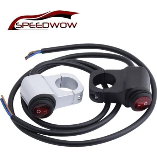 SPEEDWOW Aluminum Alloy Motocycle Handlebar Switches Button Spot Light Fog Lights On/Off Switch 7/8in 12V