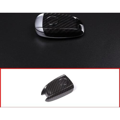 Carbon Fiber Style ABS Plastic Key Shell Cover Trim For Alfa Romeo Giulia Stelvio 2017 2018 2019 2020 Car Accessories Parts