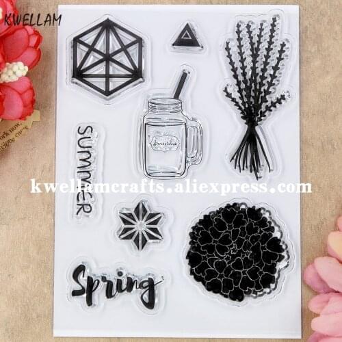Spring Summer Flower Scrapbook DIY photo cards account rubber stamp clear stamp transparent stamp 9.5x12.5cm KW9041803