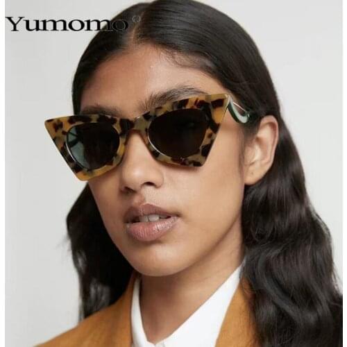 2021 New Style Cat Eye Sunglasses Women Fashion Unique Metal Frame Brand Designer Sun Glasses Leopard Print Eyewear Shades UV400