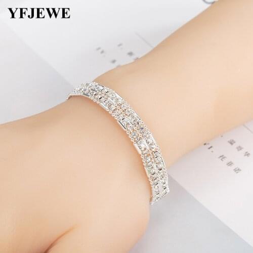 YFJEWE New Double Line Bracelets for Women Pretty Punk Bracelet Lover Bangles Party Fashion Female Bracelet Jewelry Gift B226