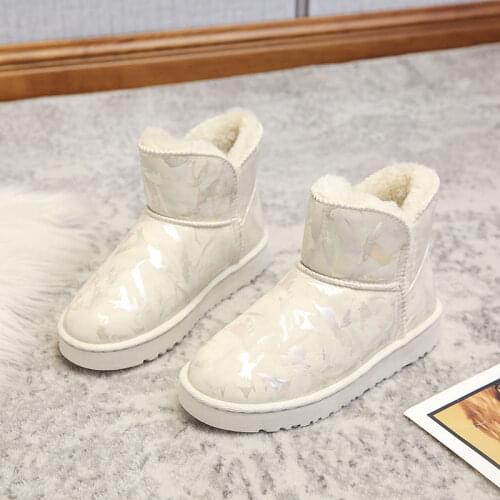 Snow Boots Shoes Woman Winter Cotton-padded Shoes Womens with Velvet Thick Warm Fashion Plush Velvet Luxury Botas De Mujer 2021