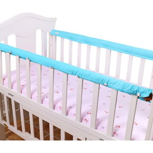 1 Pair 100% Cotton Baby Crib Bed Set Guardrails' Protector Crashproof Crib Bumper Strip For Newborn Baby Bedding Protection Set