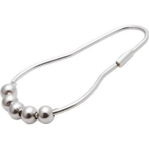 New 12pcs Hotel Style V-Glide Hinged Roller Bead Shower Curtain Hooks Rings V-Glide Shower Curtain Hooks