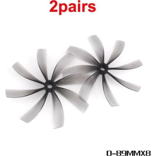2Pairs HQ Duct 89MMX8 89mm PC Propeller 3.5inch 8-blade Paddle 5mm Shaft CW CCW Props for RC FPV Racing Drone Accessories