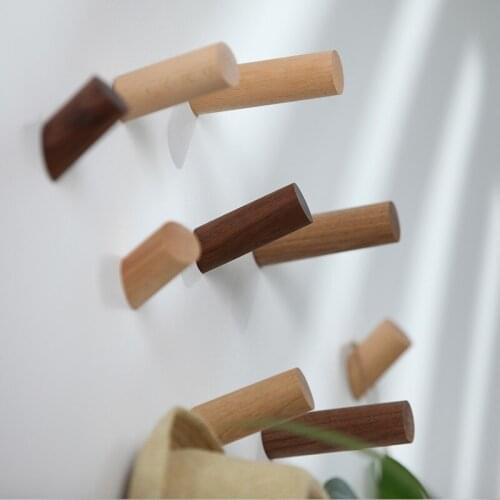 2pcs free shipping Clothes Hanger Wood Wall Hanger Rack Wall Robe Hooks Home wall decor Wood Wall Hooks for Hanging Coat Hook