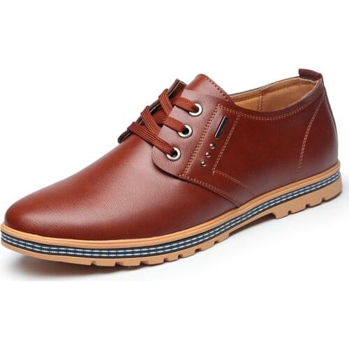 Height Increased 6CM 2019 Young Fashion Comfortable Oxfords Rubber Outsole Anti-skid Elevator Shoes Mens Casual Leather Shoes