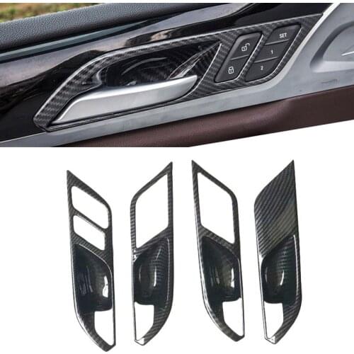 For BMW X3 G01 X4 G02 Carbon Fiber Style Car Door Handle Bowl Cover 2018-2020 4pcs
