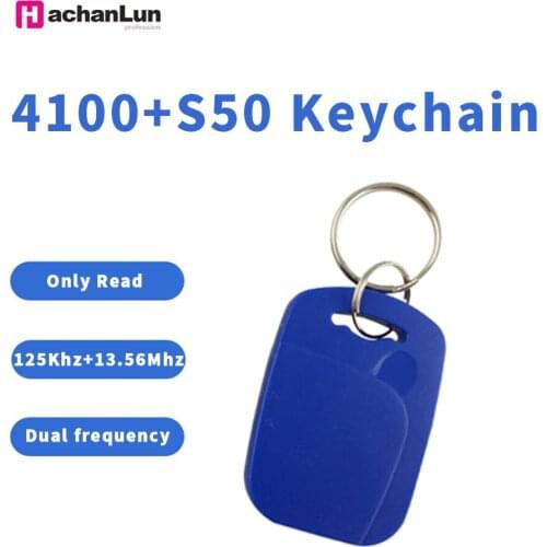 5/10PCS 4100 + S50 RFID Smart NFC Dual Chip IC + ID Composite Keychain 125KHZ 13.56MHZ EM4100 TK4100 + S50 Fudan Keychain