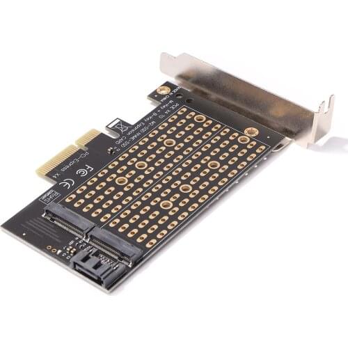 PCI Express Adapter Expansion Card PCIE to M2/M.2 Adapter M.2 NGFF SSD to SATA PCIE X4 M + B Key Computer Accessory