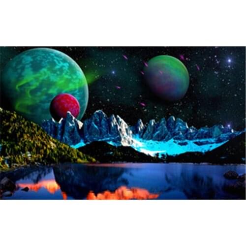 Diamond Embroidery 3d Diy Diamond Painting Kits for Square Full Drill Rhinestone Embroidered Mosaic Needlework Planet sky A7690R